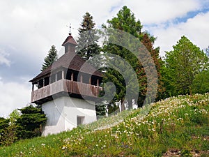 Zvonica v obci Istebné, Slovensko.