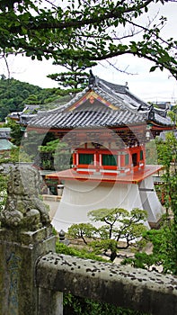 Bell tower of Kosanji Temple in Japan