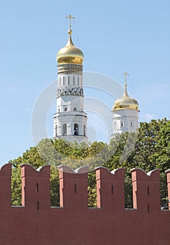 Bell Tower after Kremlin wall in Moscow