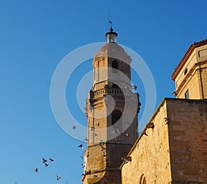 Bell tower of Les Borges Blanques, Lleida, Spain, Europe