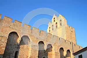 The bell tower of a medieval church