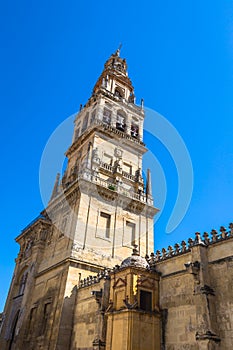 The bell tower at the Mezquita mosque & cathedral in Cordoba, Sp