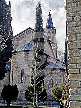 Bell tower of the monastery of Bodbe in Georgia
