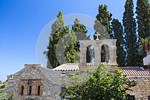 Bell tower of monastery Kera Kardiotissa. Crete