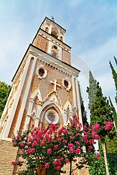 Bell tower in Monastery of St. Nino at Bodbe. Sighnaghi. Georgia