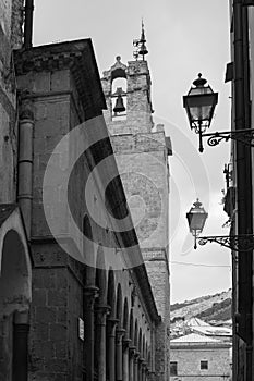 The bell tower and Northern portico of Monreale Cathedral