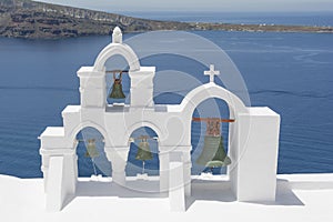 Bell tower in Oia village, Santorini island