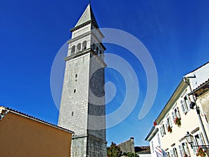 The bell tower and parish church of the Annunciation of the Blessed Virgin Mary - Pican, Croatia /Zvonik i zupna crkva Navjestenja