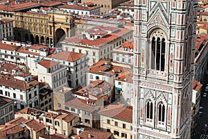 Bell tower and Piazza della Repubblica in Florence