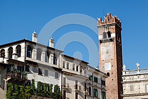 Bell Tower on Piazza delle Erbe in Verona