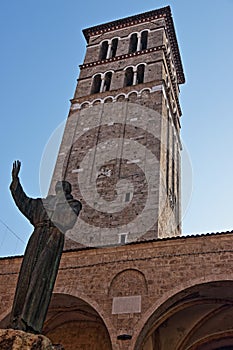 The bell tower of S. Mary Cathedral at Rieti