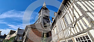Bell tower of the Sainte Catherine church in Honfleur, Normandy, France