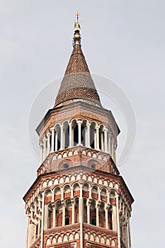 Bell tower of the San Gottardo church in Milan, Italy photo