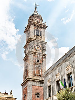 Bell tower of San Vittore Basilica of Varese, Italy photo