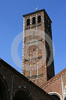 Bell tower - SantAmbrogio church - Milan - Italy