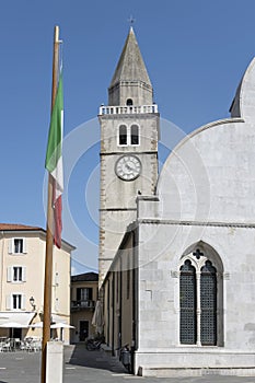 bell tower of santi Giovanni and Paolo church, Muggia, Friuli, Italy