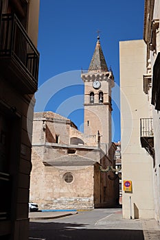 Bell tower of the Santiago Apostol Church of Villena, Alicante, Spain photo