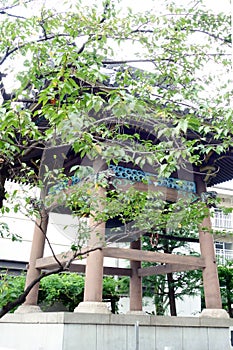 Bell tower in shrine precincts