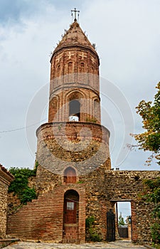 Bell tower of St. George`s Church in Sighnaghi city. Georgia