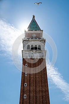 The bell tower of St. Mark in Venice