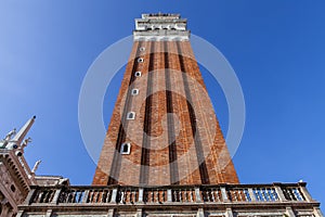 The bell tower of St. Marks in Venice