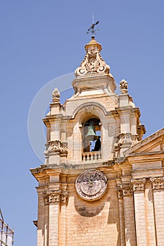 Bell tower of St. Paul\'s Cathedral in Mdina (Malta