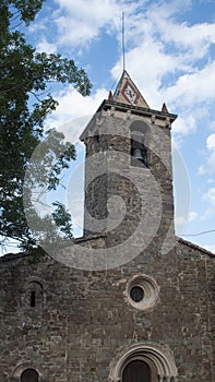 Bell tower and steeple of an old church photo