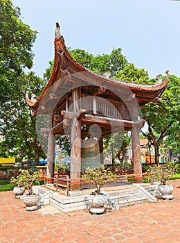 Bell tower in Temple of Literature (circa 1070). Hanoi, Vietnam