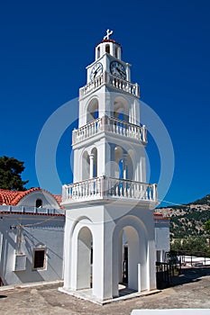 The bell tower of Tsambika Monastery, Rhodes, Greece.