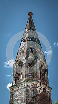 The bell tower of the village church