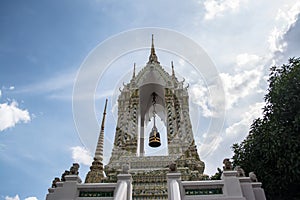 Bell tower at Wat Pho in Bangkok Thailand