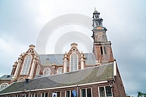 The bell tower of the Western Church, in Dutch Westerkerk in Amsterdam