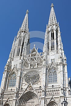 Bell towers in Vienna Austria of the votive church called votivkirche