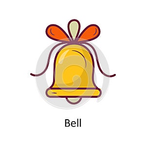 Bell vector Fill outline Icon Design illustration. Holiday Symbol on White background EPS 10 File