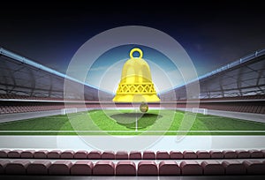 Bell welcome ring in midfield of magic football stadium