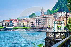 Bellagio borgo on Lake Como, Italy. Romantic lakefront and alleys.