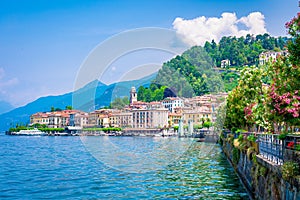 Bellagio borgo on Lake Como, Italy. Romantic lakefront and alleys.