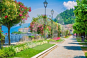 Bellagio borgo on Lake Como, Italy. Romantic lakefront and alleys.