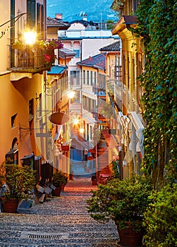 Bellagio at lake Como near Milan Italy.