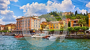 Bellagio, Lombardy, Como lake, Italy. Famous Italian village and popular European travel destination. Summer scenery como lake photo