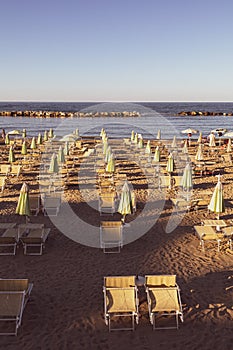 Sunset on the beach, italian Adriatic coast