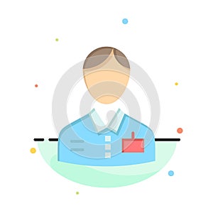 Bellboy, Bellhop, Doorman, Hotel, Service Abstract Flat Color Icon Template