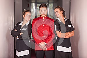 Bellboy with Chambermaids photo