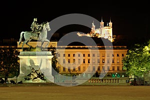 Bellecour square at night (France)