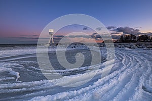 Bellevue beach near Copenhagen during winter photo