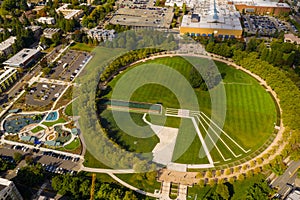 Bellevue Downtown Park aerial drone photo