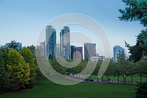 Bellevue downtown park in the evening photo