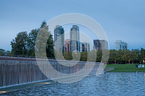 Bellevue downtown park in the evening photo