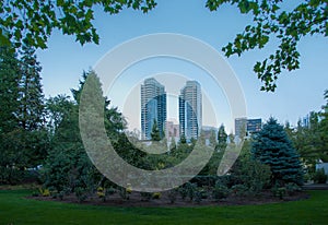 Bellevue downtown park in the evening photo