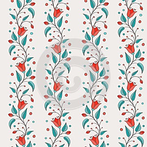 Bellflower floral element, wedding design, seamless pattern